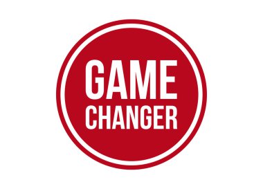 Oyun değiştirici kırmızı vektör gösterimi beyaz arkaplanda izole edildi