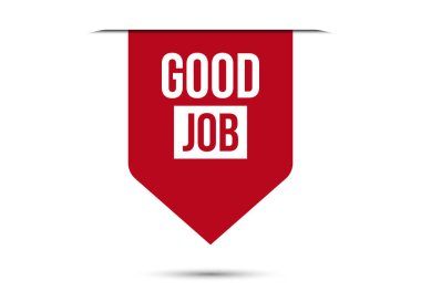 İyi iş kırmızı bayrak tasarım vektör illüstrasyonu