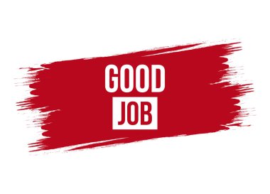 Fırça stili iyi iş kırmızı vektör illüstrasyon beyaz arkaplan izole