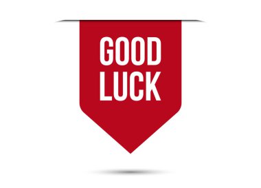 İyi şanslar kırmızı vektör afişi beyaz arkaplanda izole edildi