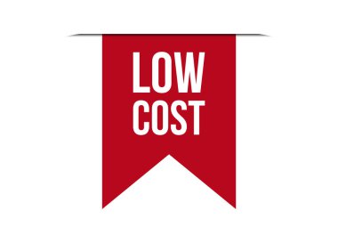 Düşük maliyetli kırmızı vektör gösterimi beyaz arkaplanda izole edildi