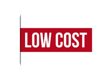 Düşük maliyetli kırmızı vektör gösterimi beyaz arkaplanda izole edildi