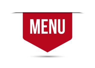 menü kırmızı vektör gösterimi beyaz arkaplanda izole edildi