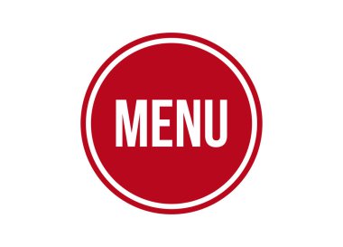 menü kırmızı vektör gösterimi beyaz arkaplanda izole edildi