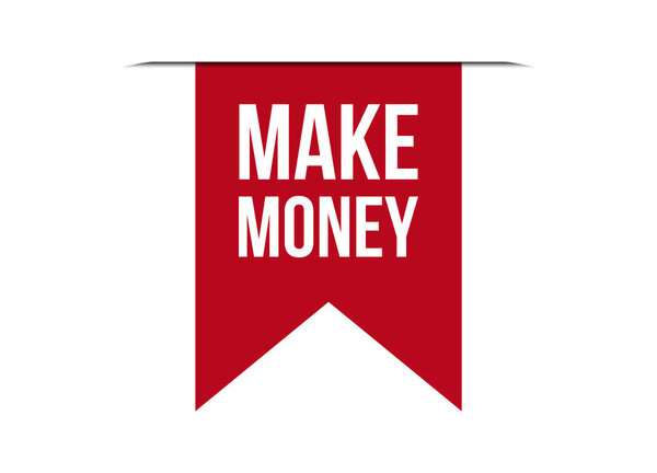 make money red vector banner illustration isolated on white background