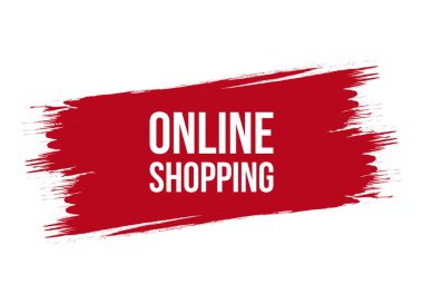 Fırça biçimi çevrimiçi alışveriş kırmızı vektör illüstrasyonuName