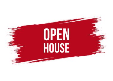 Fırça stili açık ev pankartı vektör tasarımı illüstrasyonu