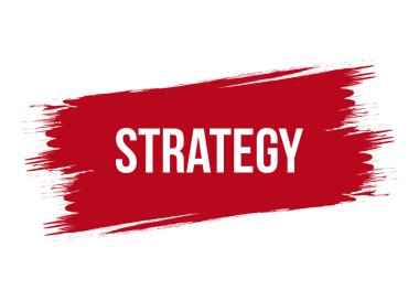 Fırça biçimi stratejisi kırmızı vektör illüstrasyonu beyaz arkaplanda izole edildi