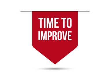 Beyaz arkaplanda izole edilmiş kırmızı vektör illüstrasyonunu geliştirme zamanı