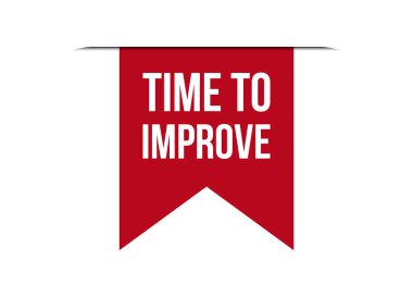 Beyaz arkaplanda izole edilmiş kırmızı vektör illüstrasyonunu geliştirme zamanı