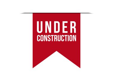 Yapım kırmızı bayrak tasarım vektör illüstrasyonu altında