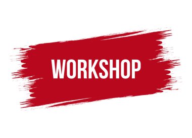 Fırça stili atölye başlık vektör tasarımı illüstrasyonu