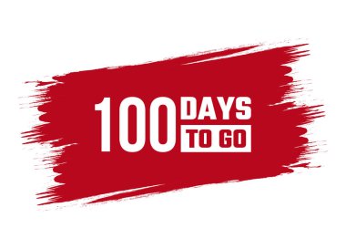 Fırça biçimi: Kırmızı vektör gösterimi için 100 gün beyaz arkaplanda izole edilmiş