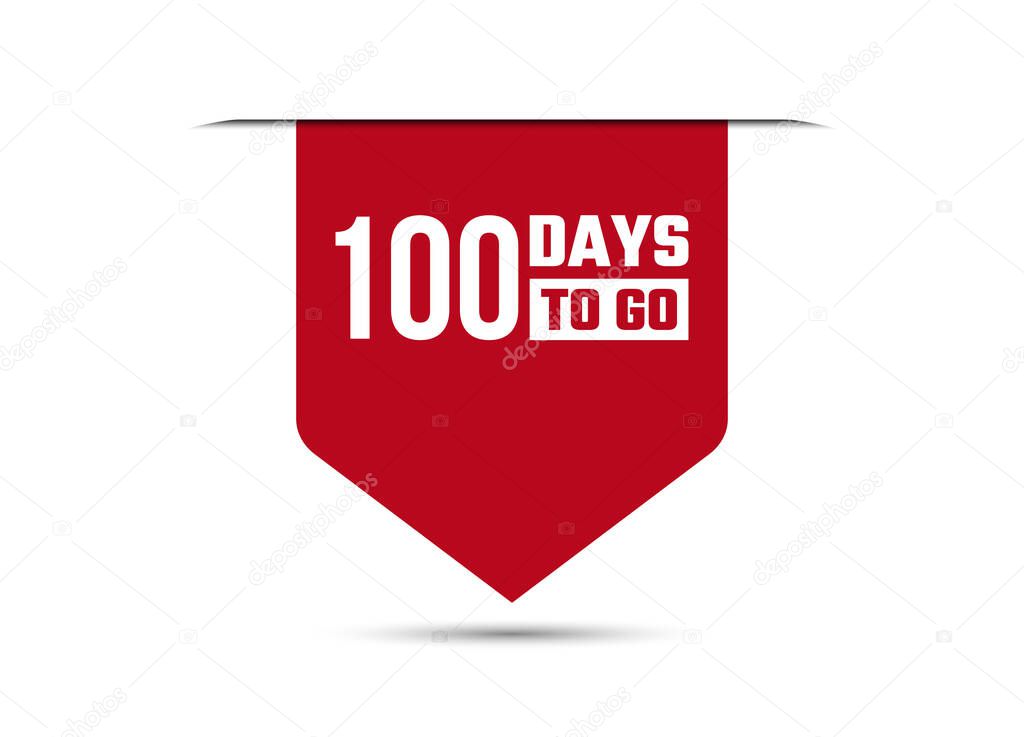 100 days to go red banner design vector illustration