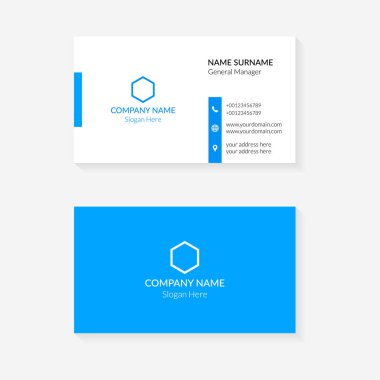 Kartvizit tasarımı şablonu. Cyan renk yaratıcı ve temiz kartvizit tasarımı