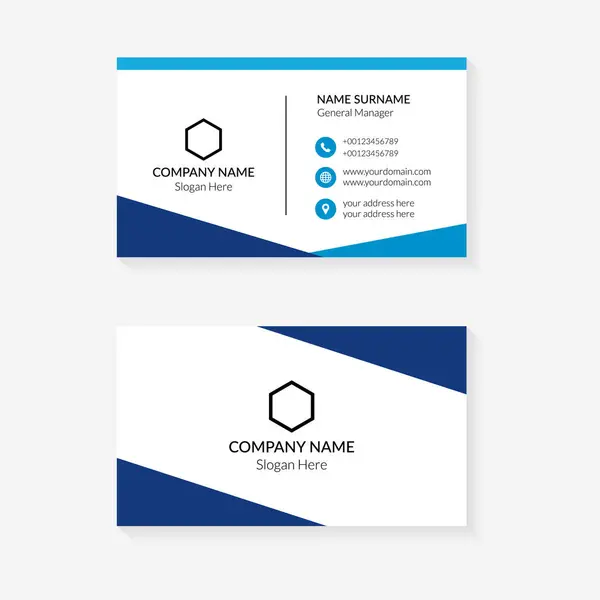 stock vector Business card design template. Blue and Cyan color creative and clean business card concept design