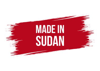 Sudan kırmızı vektör illüstrasyonunda yapılan fırça biçimi beyaz arkaplanda izole edilmiş