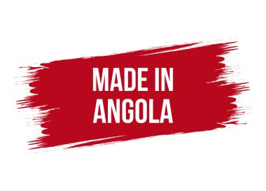 Beyaz arkaplanda izole edilmiş Angola kırmızı vektör illüstrasyonunda yapılan fırça biçimi