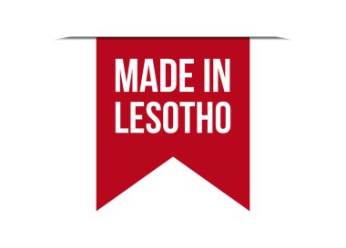 Lesotho kırmızı vektör illüstrasyonunda yapılmış beyaz arkaplanda izole edilmiş