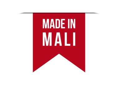 Beyaz arkaplanda izole edilmiş Mali kırmızı vektör illüstrasyonu