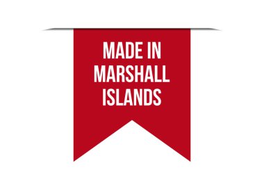 Marshall Adaları 'nda yapılan kırmızı vektör illüstrasyonu beyaz arka planda izole edildi