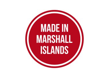 Marshall Adaları 'nda yapılan kırmızı vektör illüstrasyonu beyaz arka planda izole edildi