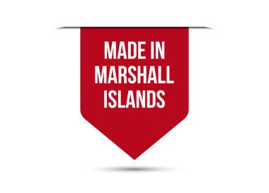 Marshall Adaları 'nda yapılan kırmızı vektör illüstrasyonu beyaz arka planda izole edildi