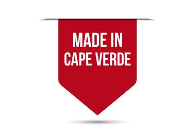 Cape Verde kırmızı vektör illüstrasyonunda beyaz arkaplanda izole edilmiş