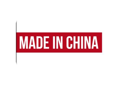 Çin yapımı kırmızı pankart tasarım vektör çizimi