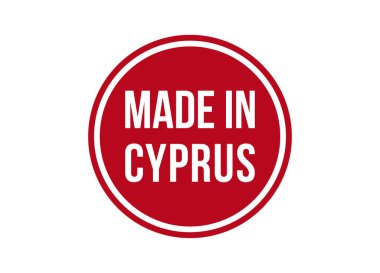 Kıbrıs 'ta yapılan kırmızı vektör illüstrasyonu beyaz arkaplanda izole edildi