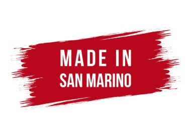 Beyaz arkaplanda izole edilmiş San Marino kırmızı vektör illüstrasyonunda fırça biçimi