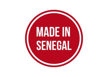 Beyaz arkaplanda izole edilmiş Senegal kırmızı vektör illüstrasyonunda yapıldı