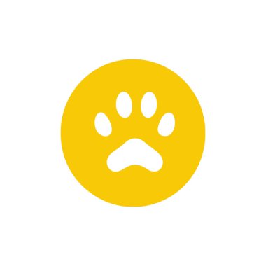 Beyaz arkaplanda hayvan pençesi izi simgesi. Düz moda vektör illüstrasyonuName