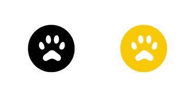 Beyaz arkaplanda hayvan pençesi izi simgesi. Düz moda vektör illüstrasyonuName