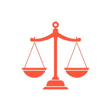 Denge simgesi. Beyaz arkaplanda düz simge. Vektör illüstrasyonu