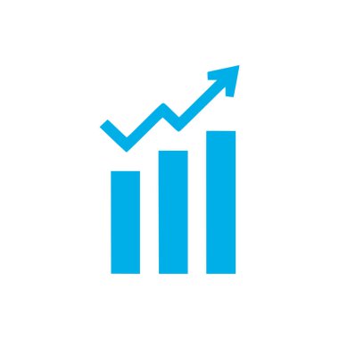 Beyaz arkaplanda çubuk grafik simgesi. Düz moda vektör illüstrasyonuName