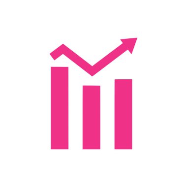 Beyaz arkaplanda çubuk grafik simgesi. Düz moda vektör illüstrasyonuName