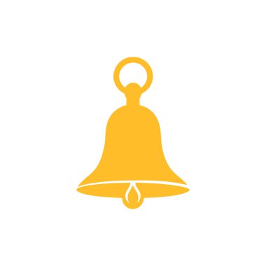 Beyaz arka planda çan simgesi. Düz moda vektör illüstrasyonuName