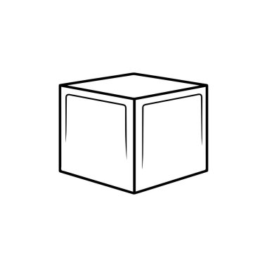 Kutu simgesi. Beyaz arkaplanda taslak simgesi. Vektör illüstrasyonu