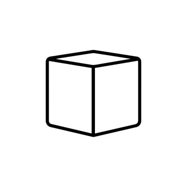 Kutu simgesi. Beyaz arkaplanda taslak simgesi. Vektör illüstrasyonu