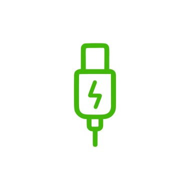 Beyaz arkaplanda kablo simgesi yükleniyor. Düz moda vektör illüstrasyonuName