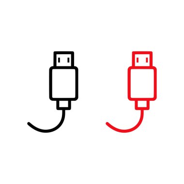 Beyaz arkaplanda kablo simgesi yükleniyor. Düz moda vektör illüstrasyonuName