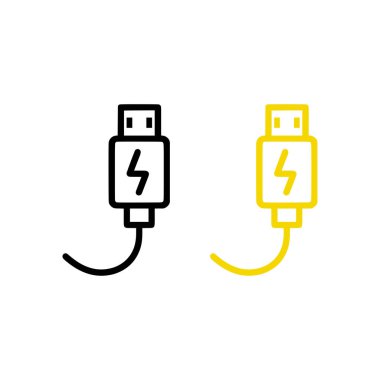 Beyaz arkaplanda kablo simgesi yükleniyor. Düz moda vektör illüstrasyonuName