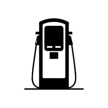 İstasyon simgesi yükleniyor. Beyaz arka planda siyah simge. Vektör illüstrasyonu