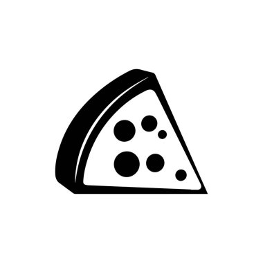 Beyaz arka planda peynir ikonu, siluet tarzı konsept. vektör illüstrasyonu