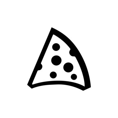 Peynir ikonu. Beyaz arka planda siyah simge. Vektör illüstrasyonu