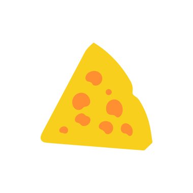 Peynir ikonu. Beyaz arkaplanda düz simge. Vektör illüstrasyonu