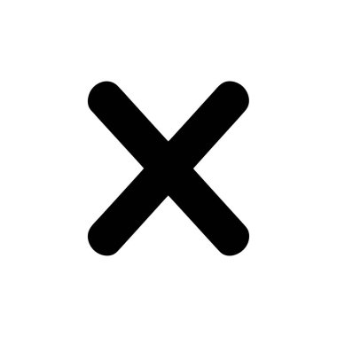 Çapraz simge. Beyaz arka planda Siyah Haç simgesi. Vektör illüstrasyonu