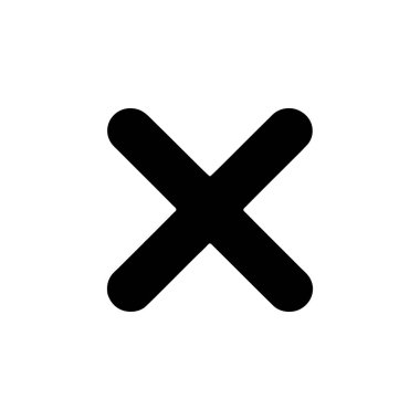 Çapraz simge. Beyaz arka planda Siyah Haç simgesi. Vektör illüstrasyonu