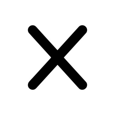 Çapraz simge. Beyaz arka planda Siyah Haç simgesi. Vektör illüstrasyonu